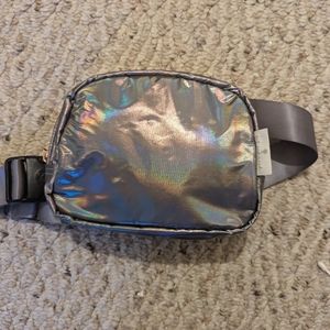 Silver holographic fanny pack